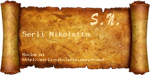 Serli Nikoletta névjegykártya