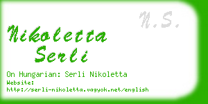 nikoletta serli business card